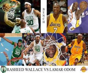 пазл Финал НБА 2009-10, скамейка, Рашид Уоллес (Celtics) против Ламар Одом (Лейкерс)